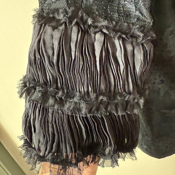 NWT Barronduquette Lace Ruffle Jacket SZ 8 Formal Witchy Dark Romantic Goth - Picture 7 of 13